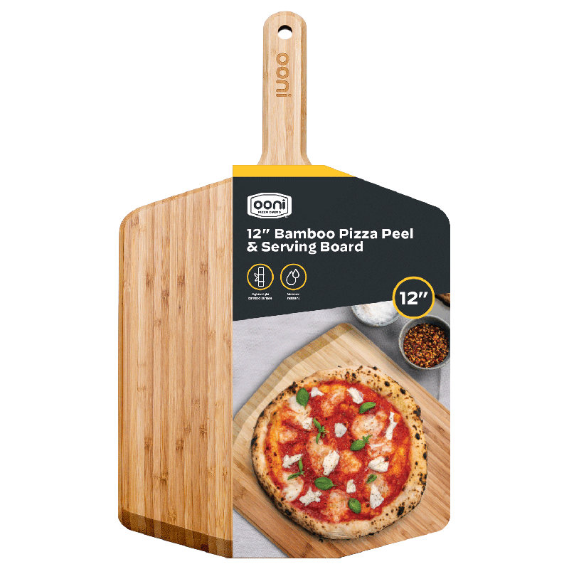 a la vez pala para pizza y tabla de cortar Pala pizza Ooni de bambú de 30 cm para tu horno pizza